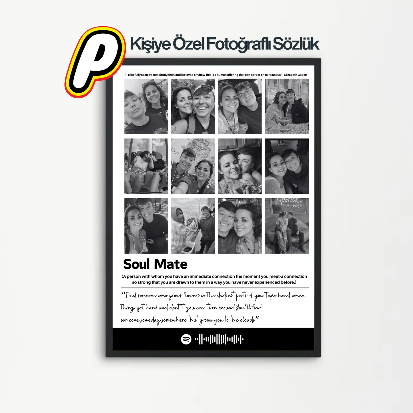 Kişiye Özel Fotoğraflı Sözlük Tablosu
