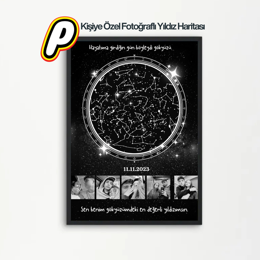 Kişiye Özel Fotoğraflı Yıldız Haritası