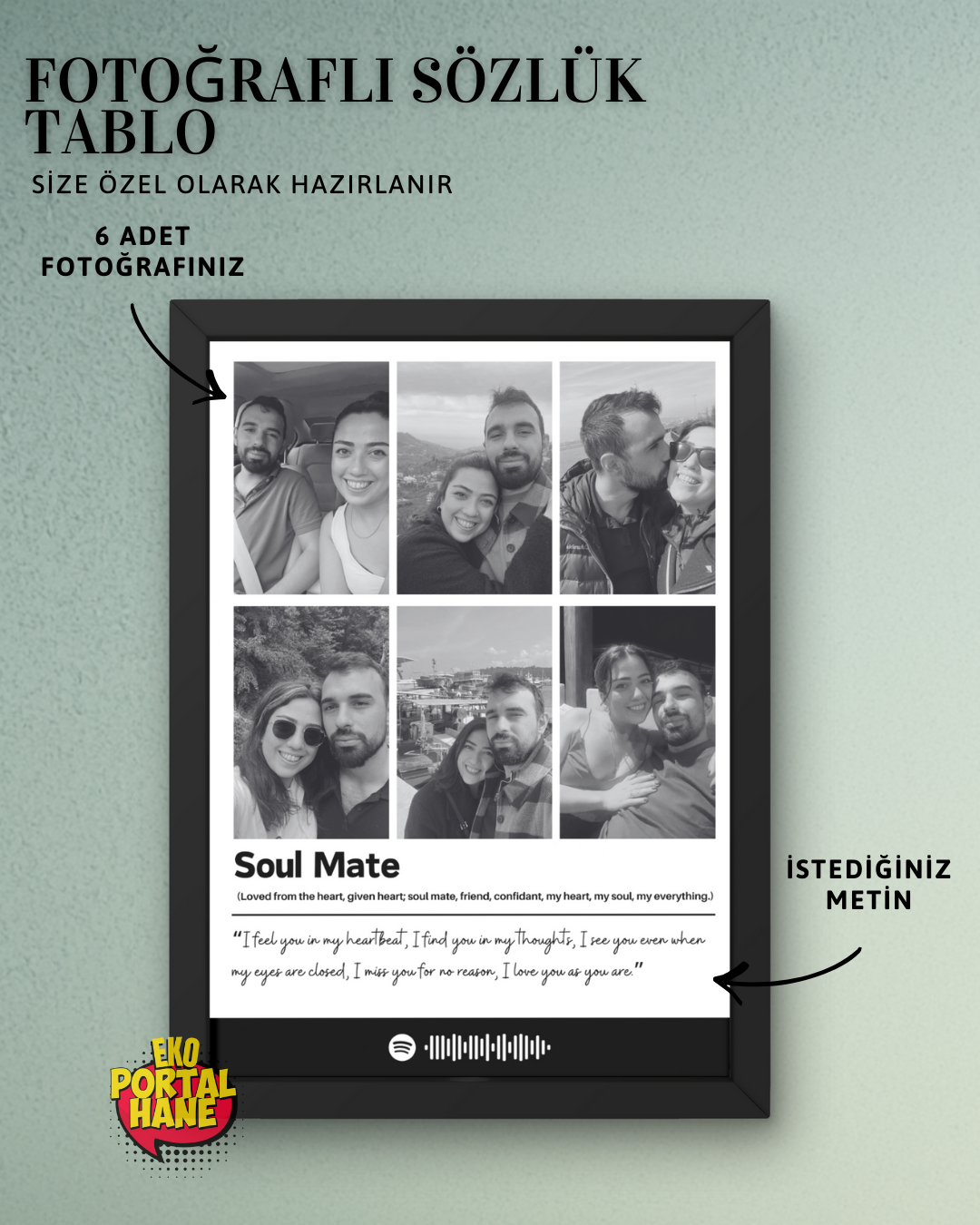 Kişiye Özel Fotoğraflı Sözlük Tablosu