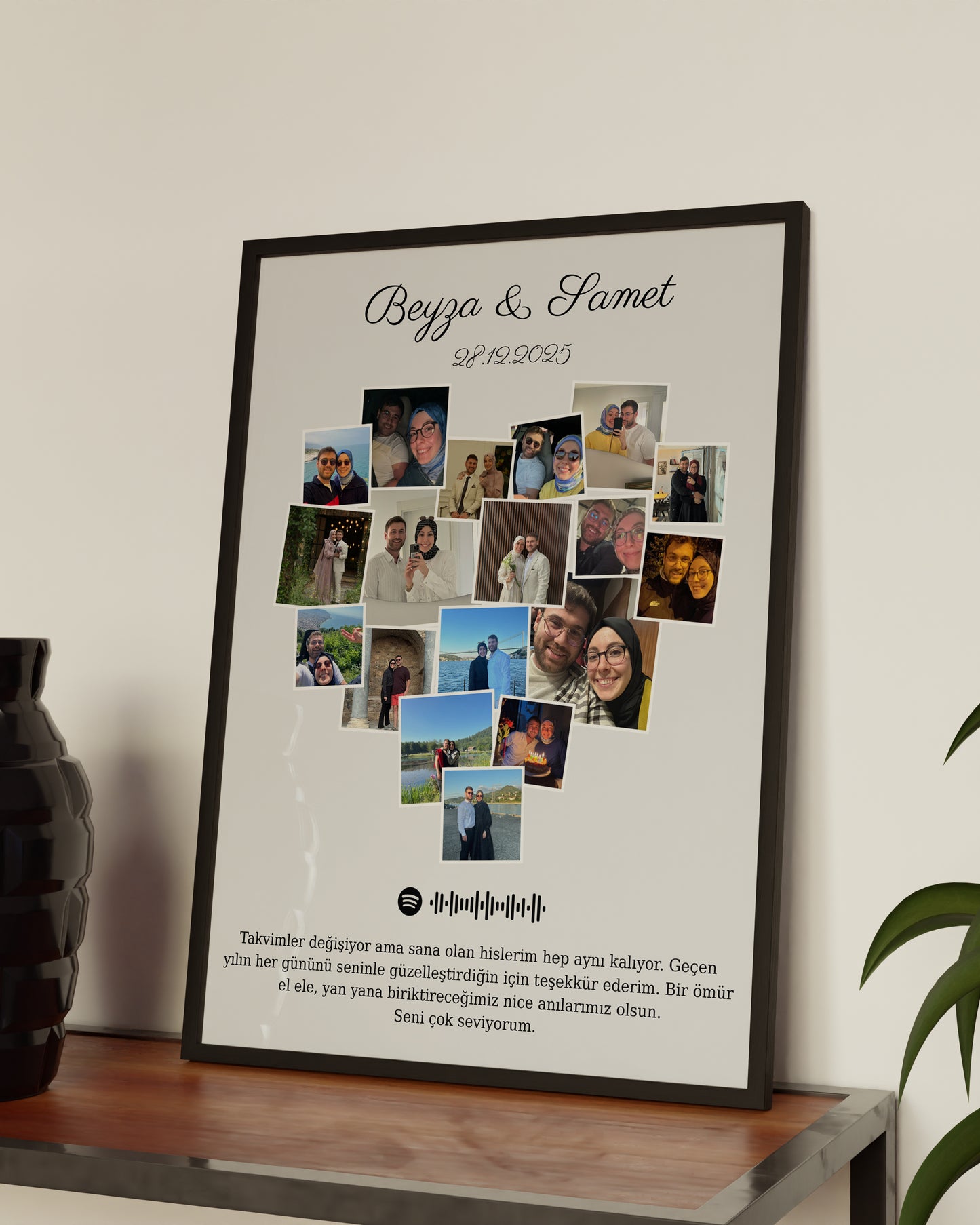 Kalp Kolajlı Anı Tablosu