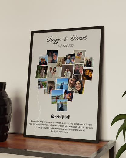 Kalp Kolajlı Anı Tablosu