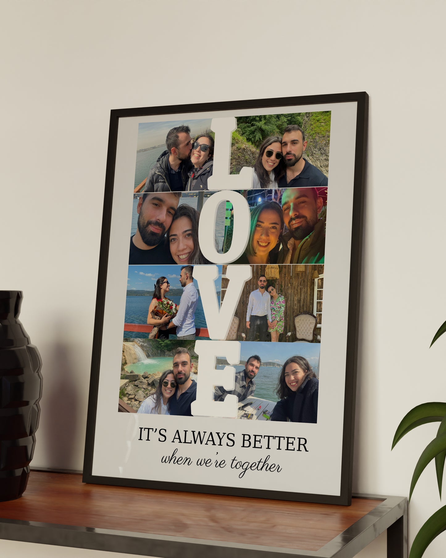 Love Fotoğraf Kolaj Tablosu - Metinli