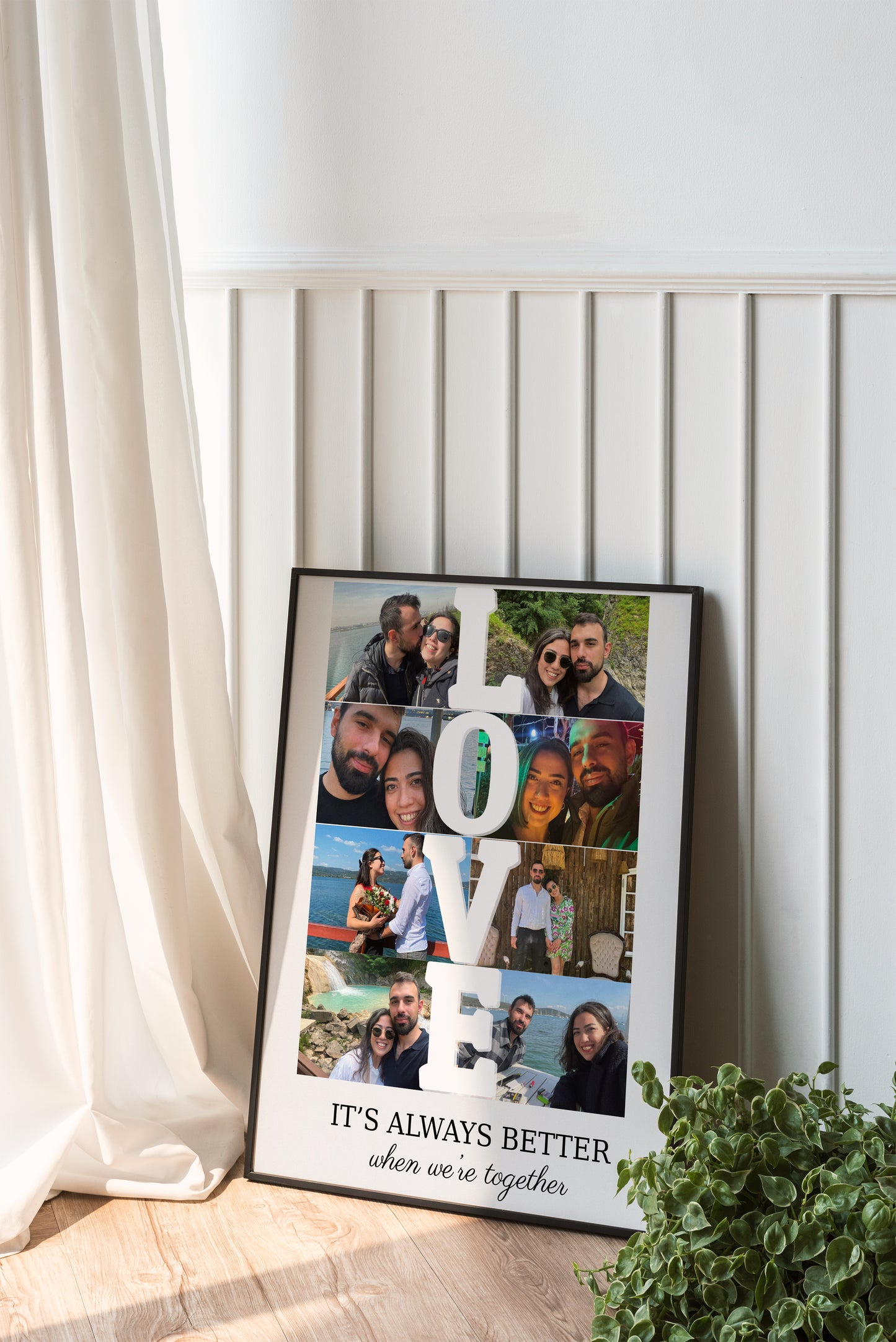 Love Fotoğraf Kolaj Tablosu - Metinli