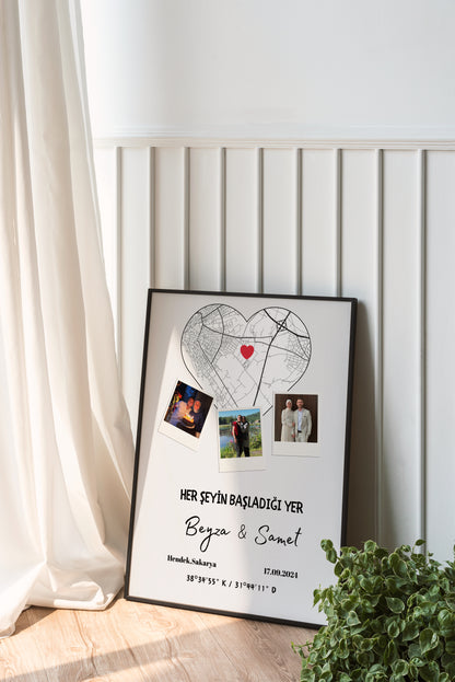 Kalpli 3 Fotoğraflı Her Şeyin Başladığı Yer - Harita Tablosu