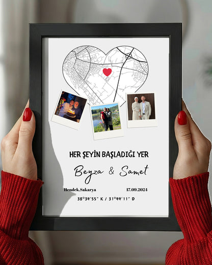Kalpli 3 Fotoğraflı Her Şeyin Başladığı Yer - Harita Tablosu