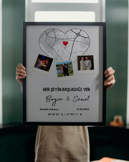 Kalpli 3 Fotoğraflı Her Şeyin Başladığı Yer - Harita Tablosu